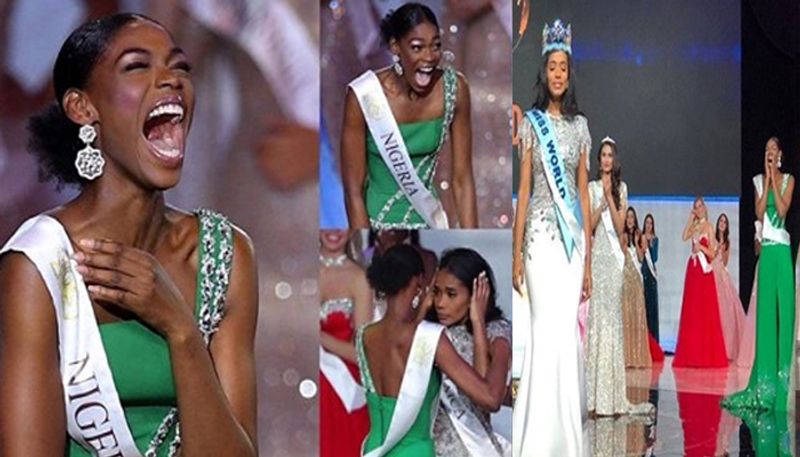 Miss World Nigerias priceless reaction to Miss Jamaicas win steals heart of world