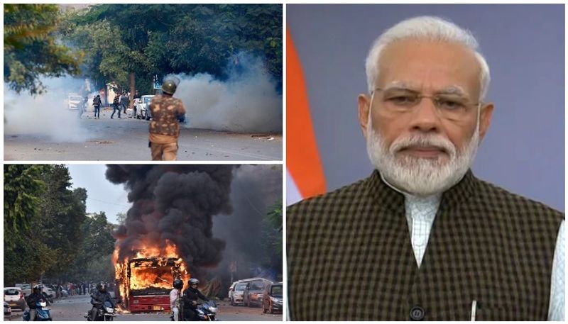 pm Narendra modi deeply distressing on violent protests against citizenship amendment act