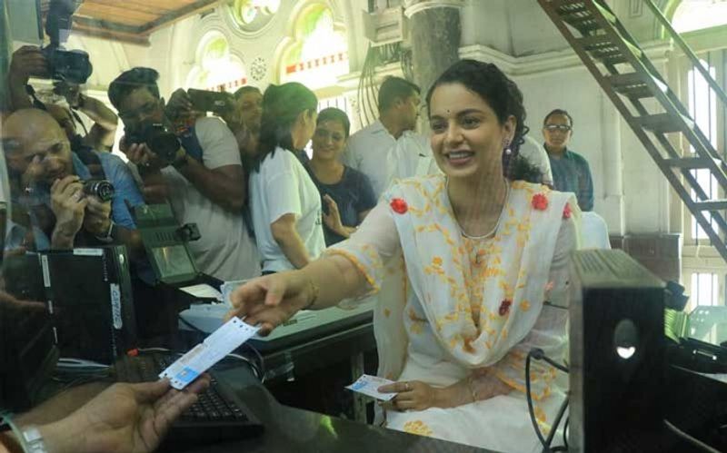 Kangana Ranaut turns into a ticket vendor at CST station to promote her upcoming film Panga