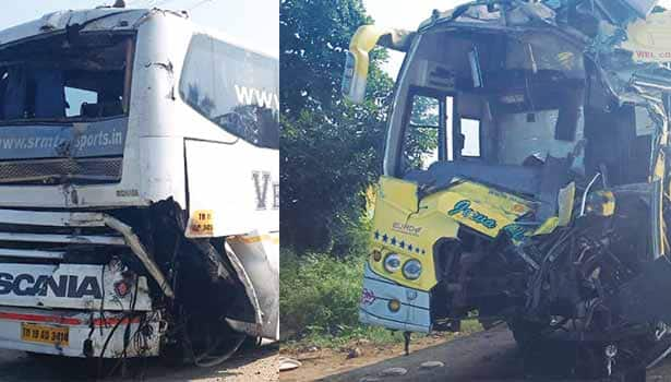 two buses met with an accident