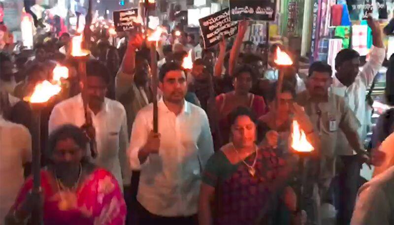 tdp leader nara lokesh participated in amaravati farmers protest