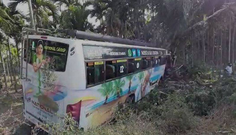 Teacher Killed In School Tour Bus Accident in Shivamogga