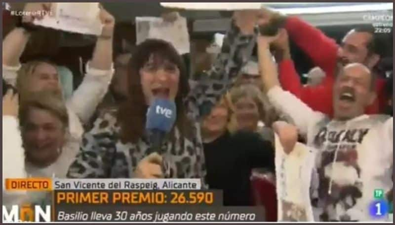 Spanish TV reporter apologises over emotional live lottery win