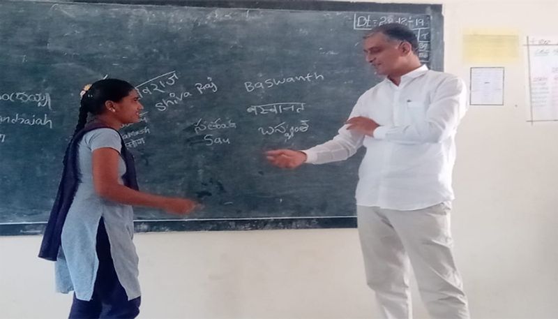 telangana finance minister harish rao visits kandi government school