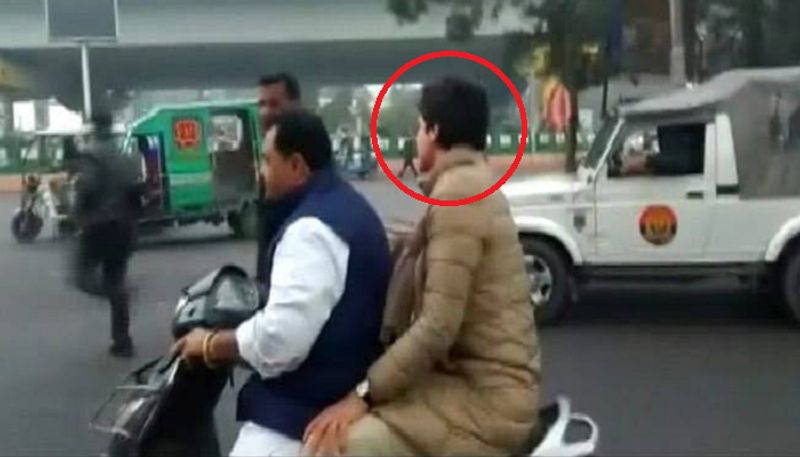 Priyanka Gandhi Stopped By Uttar Pradesh Police Takes Scooter Ride To Activist Home