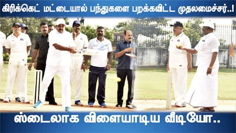 Chief Minister Edappadi K Palaniswami Playing Cricket Video