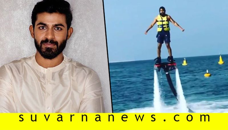 Kannada actor Yuva Rajkumar Dubai Flyboard video