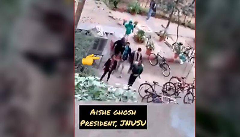 JNU violence Look at how victim JNUSU President Aishe Ghosh leads masked men