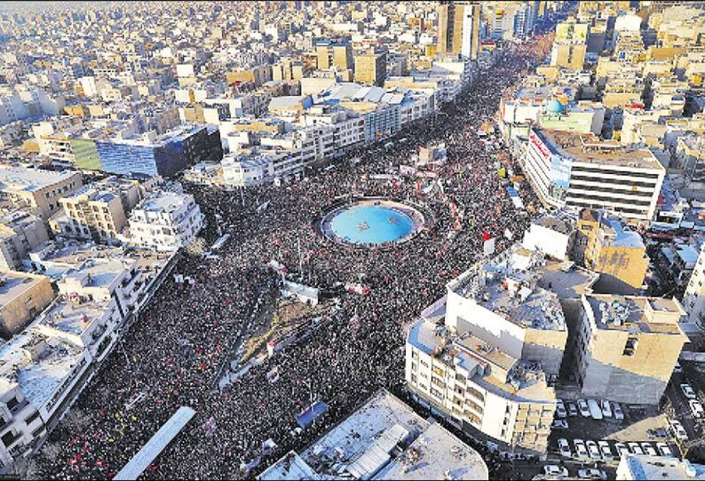 iran commonder killed and funeral in  tehran