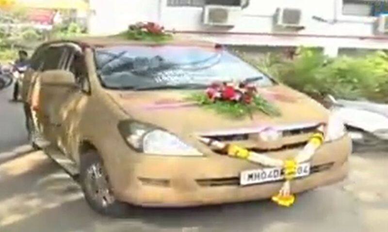 Doctor paint cow dung to car for daughter marriage