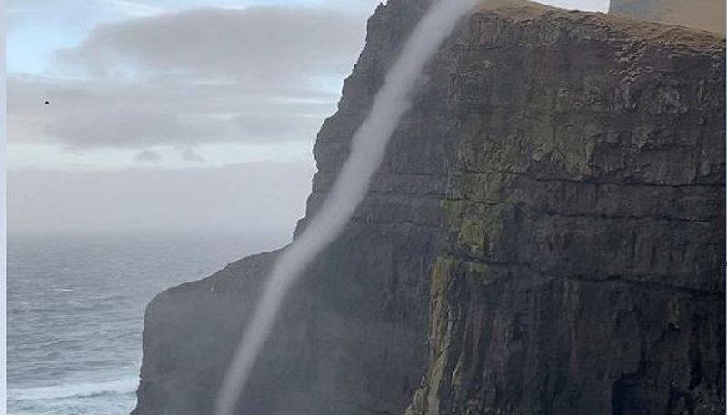 Water Flowing Upwards In Denmark  Faroe Islands Video Viral