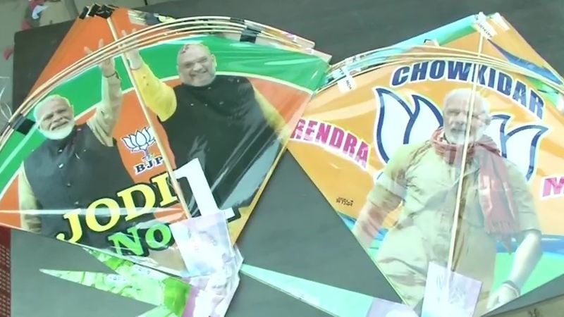 Kites With The Pictures of PM Modi and  Union Home Minister Amit Shah Being Sold in Ludhiana