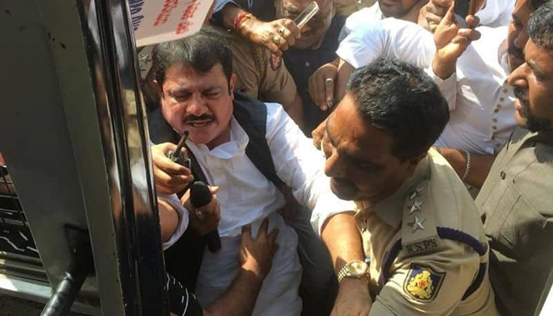 Congress MLA Zameer Ahmed Khan Detained By Police In Ballari