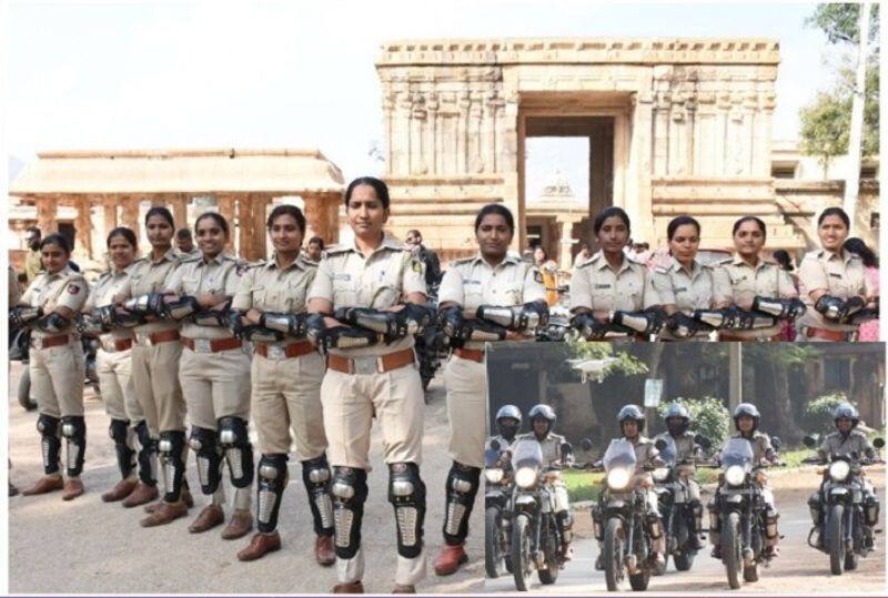 Bengaluru Women Police Officers  participated in the Enfield Motorcycle Rally for safety campaign