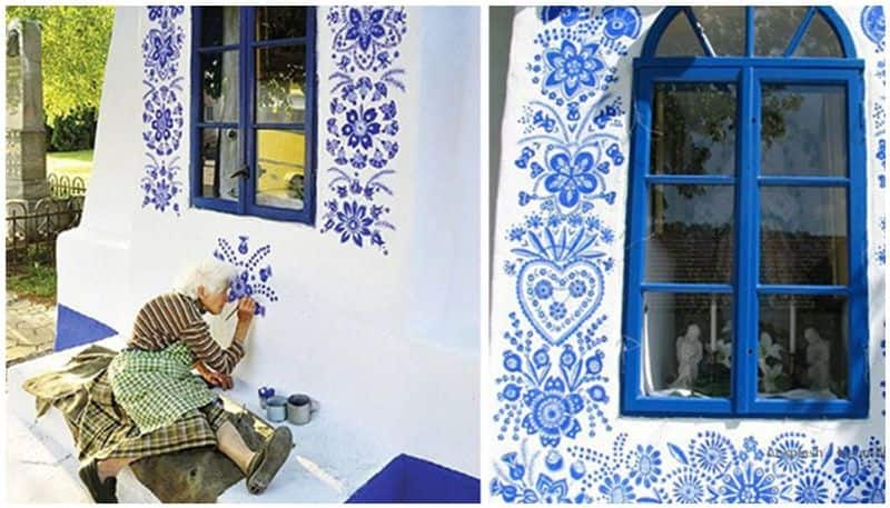 Czech granny turns ordinary walls into beautiful canvas