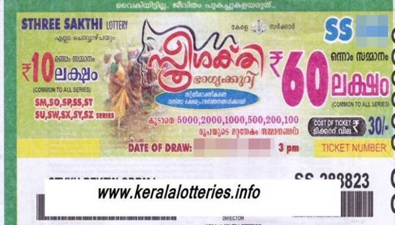 Kerala Lottery Results Sthree Sakthi SS-192 Lottery Result