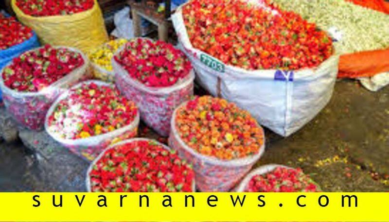 Flowers rate decreased on sankranthi at chikkaballapur