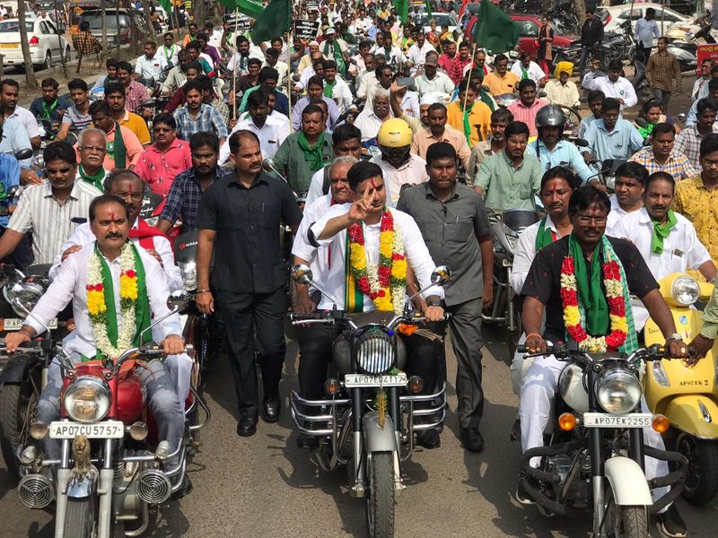 Nara Lokesh Participated In Bike Rally At Mangalagiri