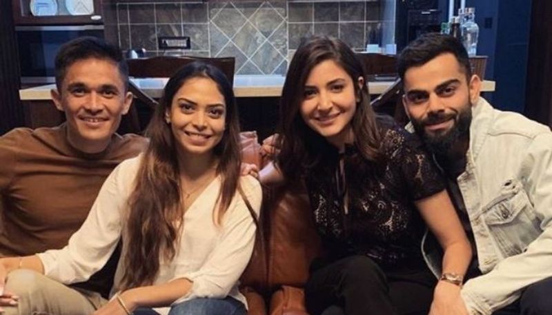 Sunil chhetri host dinner for virat kohli and anushka sharma in bengaluru