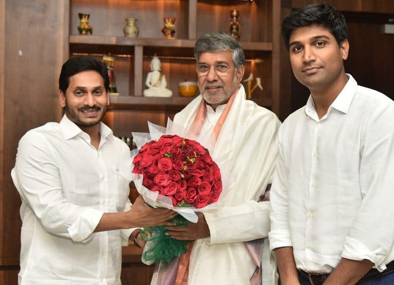 noble prize winner kailash satyarthi meeting with AP CM YS jagan