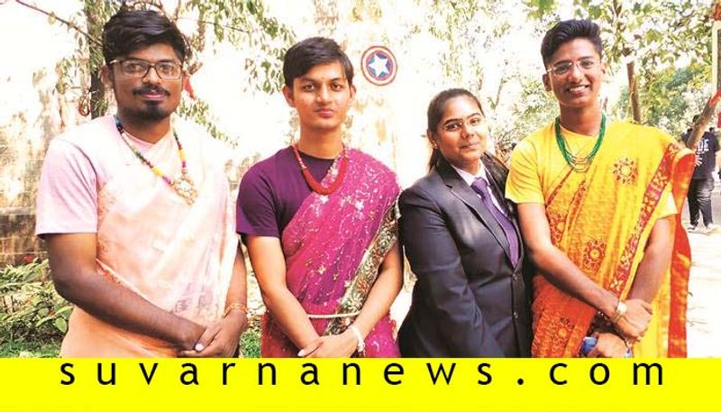 Three boys at Pune subverted the gender norms by wearing saree