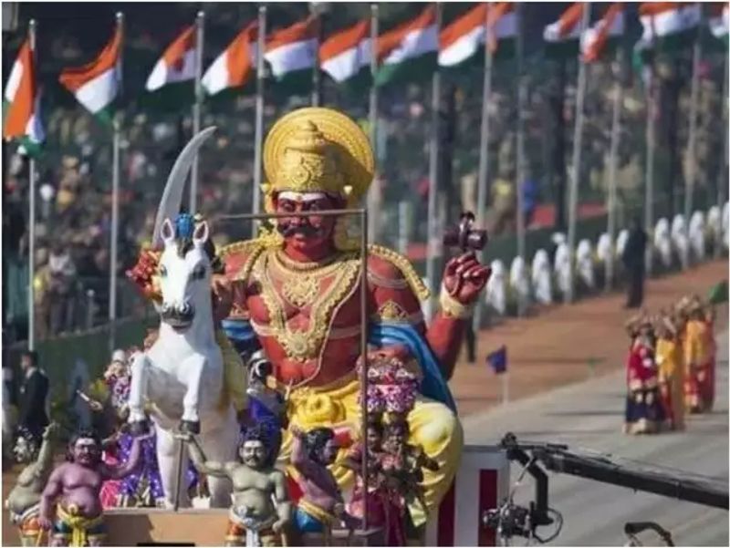 Ayyanar statue in Republic day Ornamental carts parade