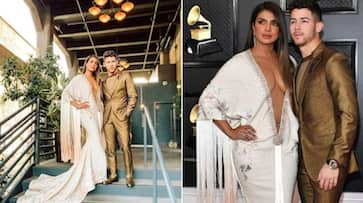 Priyanka Chopra shows off her cleavage in a plunging neckline at Grammys