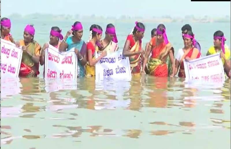 Bagalkot women protest for demands ban on liquor