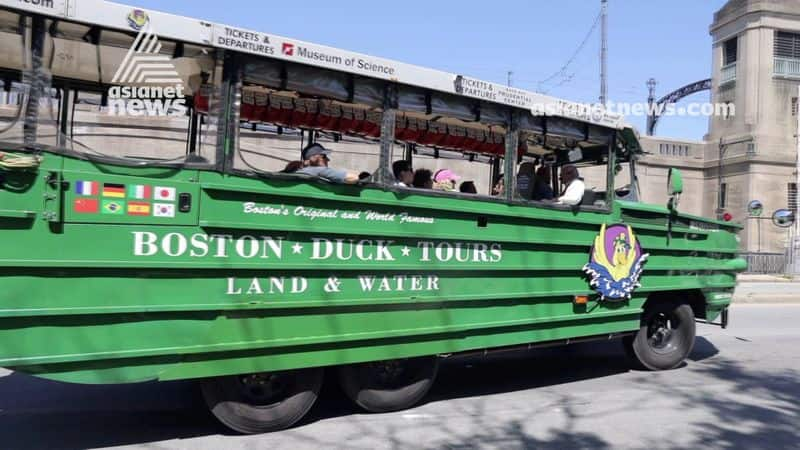 Duck boat tours in Boston city