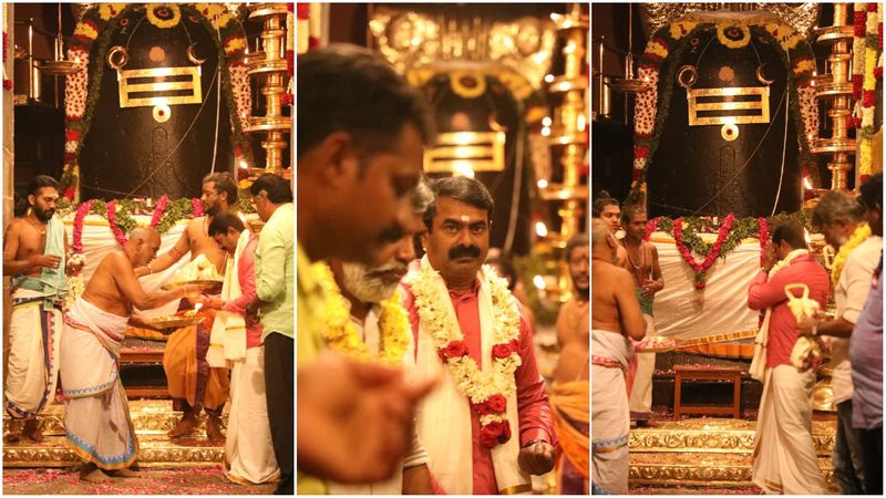 seeman attended thanjavur big temple kudamuluku