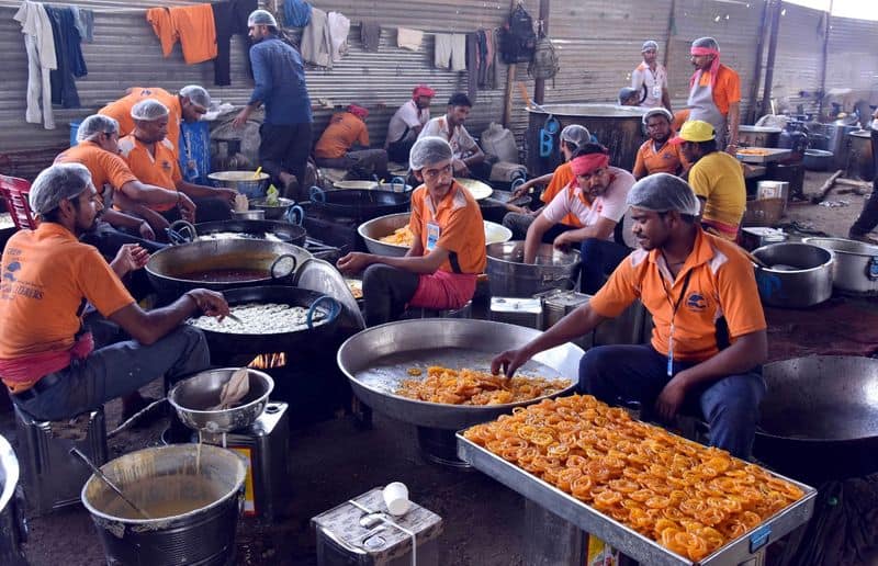 Dinner is Being Prepared for Haveri Kannada Sahitya Sammelana gvd