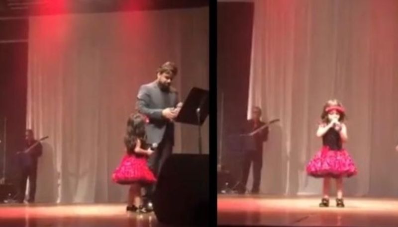 three year old sing song with her father wins twitter over