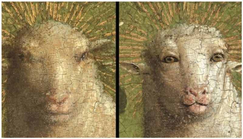 The holy lamb with humanoid face give viewers nightmare