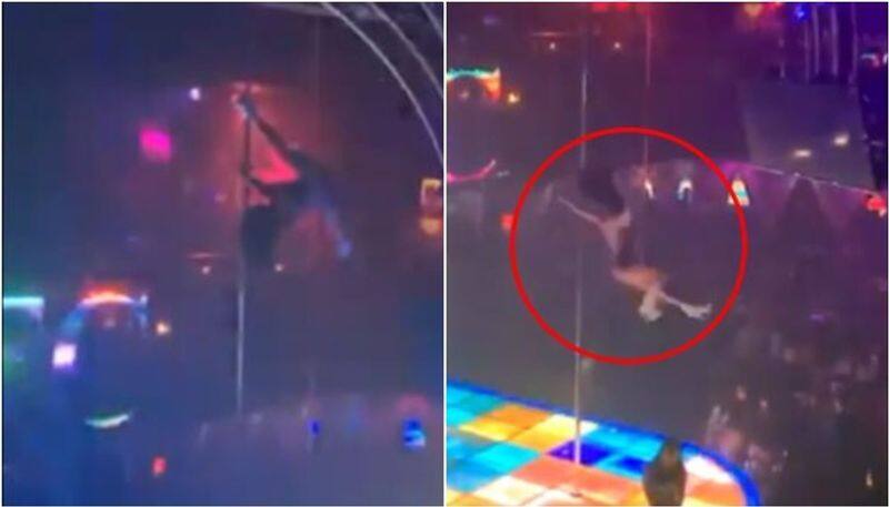 viral video of dancer falling from 15 foot height and continued dance