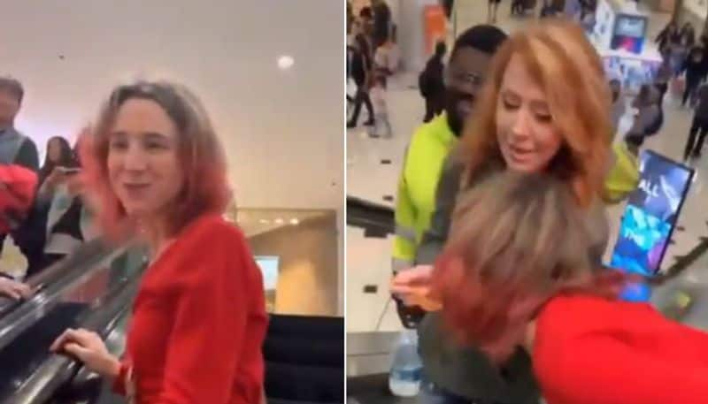 viral video in which girl snatching food from others