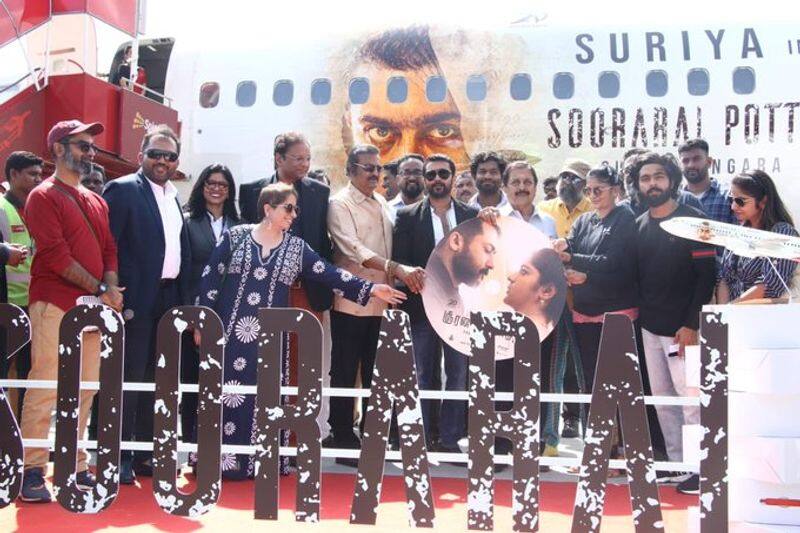 Surya Soorarai pottru Audio Lunch In Flight With 100 Childrens Showing Mass In Internet