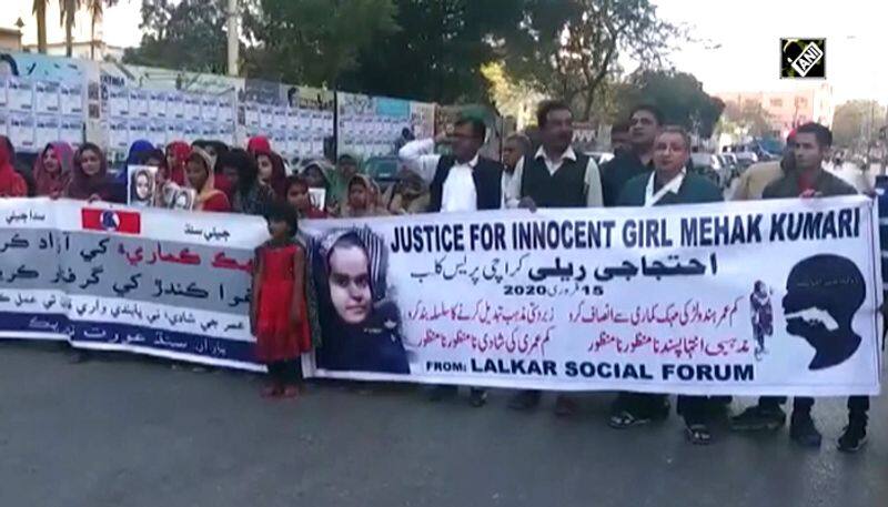 People in Karachi hold protest seeking justice for forced conversion of Hindu girl Mehek