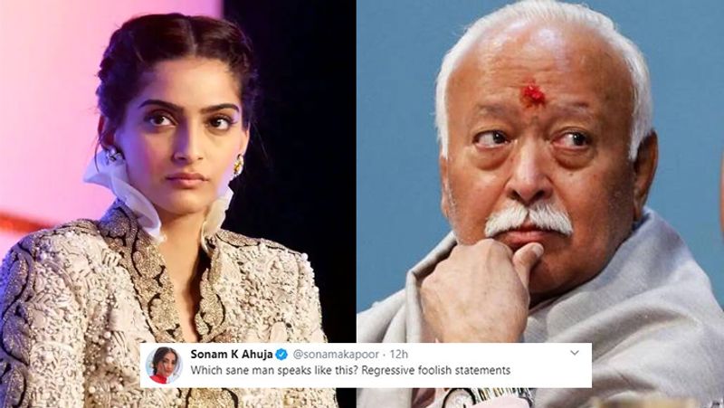 Actress Sonam Kapoor slams RSS chief Mohan Bhagwat for divorce comment