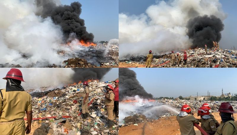 smoke still coming from brahmapuram  waste plant