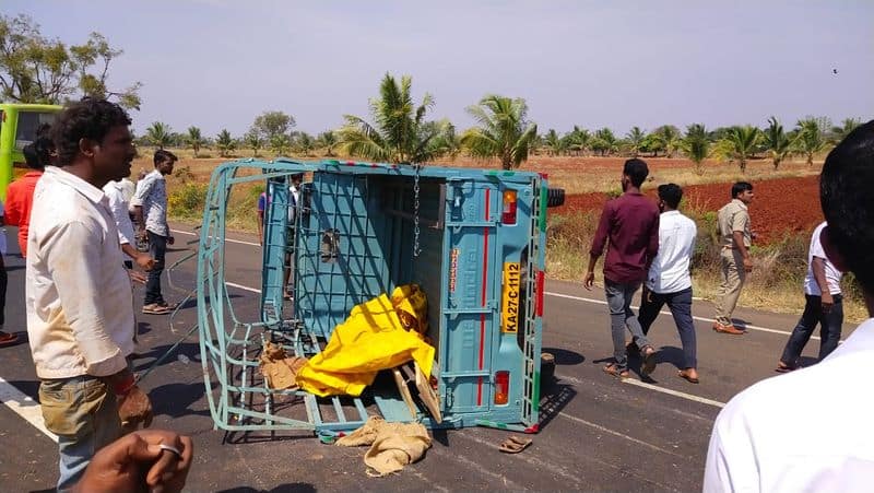 Vehicle Overturns in Badami in Bagalkot District