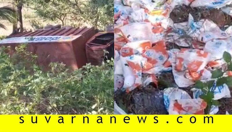 Nandini milk lorry accident in Madikeri