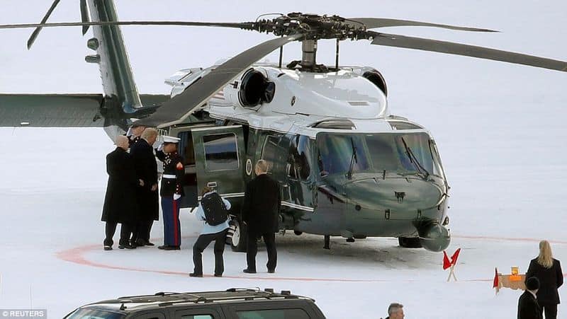 Trumps personal helicopter Marine One lands in India