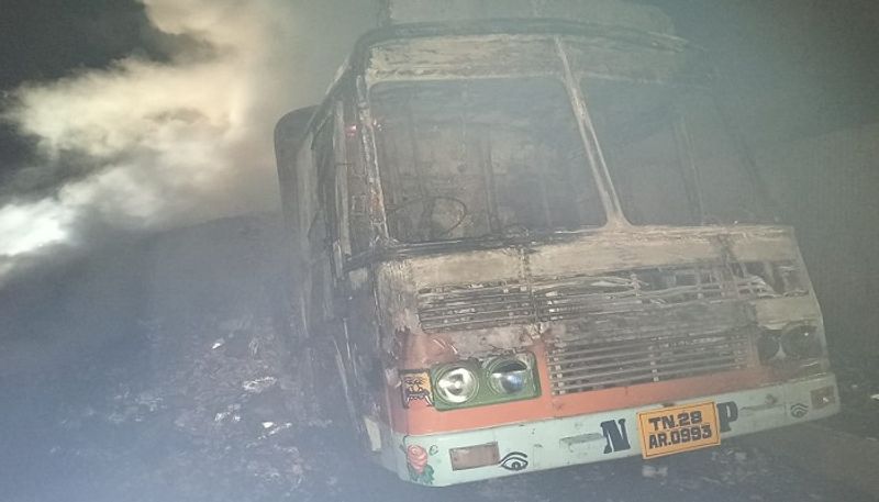 Accidental Fire on Truck in Vijayapura