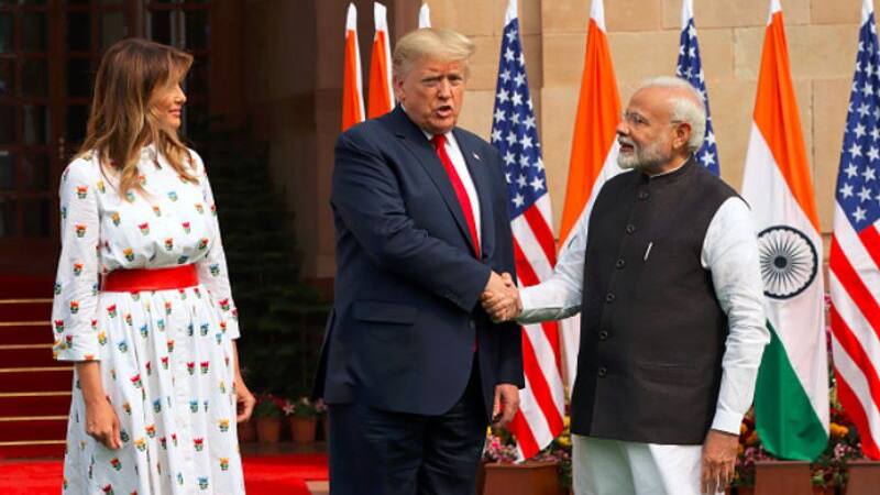 Trump Modi Melania