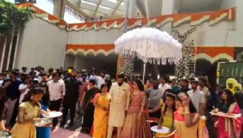 minister sriramulu daughter marriage preparation at Bellary residence