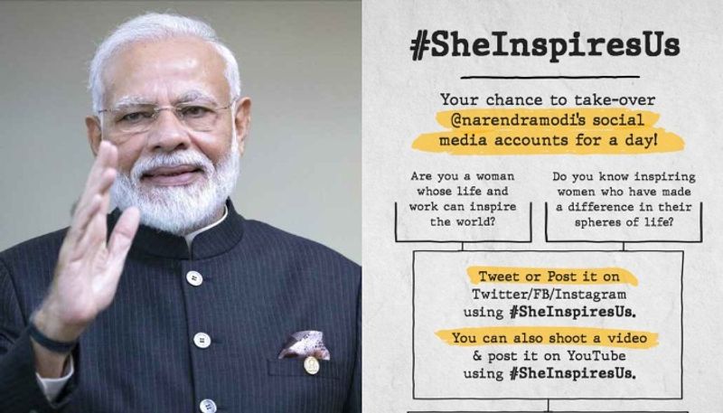 Modi to give away social media accounts to women