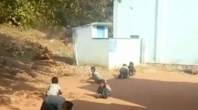 complaint against Government school headmaster who forced the students to clean the toilet