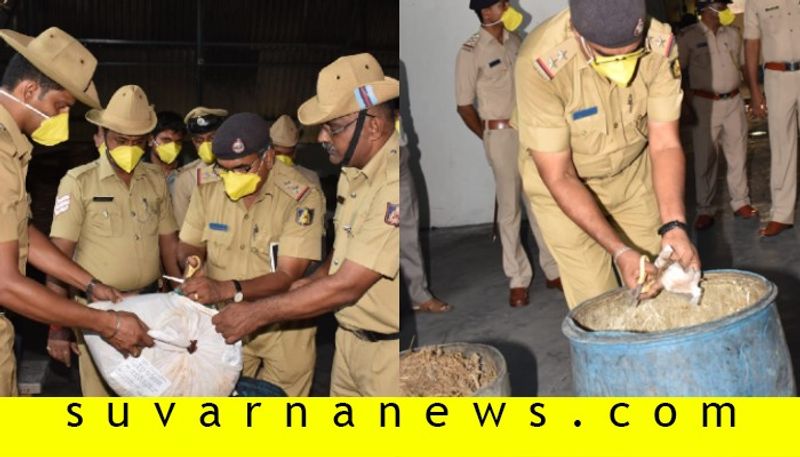 Police Destroyed 32 kg Marijuana in Udupi