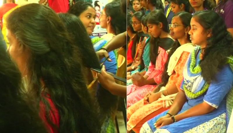 girls students donate hair to make wigs for cancer patients in coimbatore