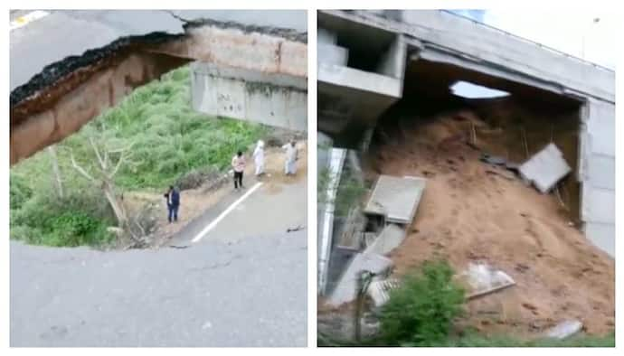 উদ্বোধনের ৬ মাসের মধ্যেই বিপর্যয়, দিল্লির কাছে গুরুগ্রামে  ধসে পড়ল পাতৌদি ফ্লাইওভার